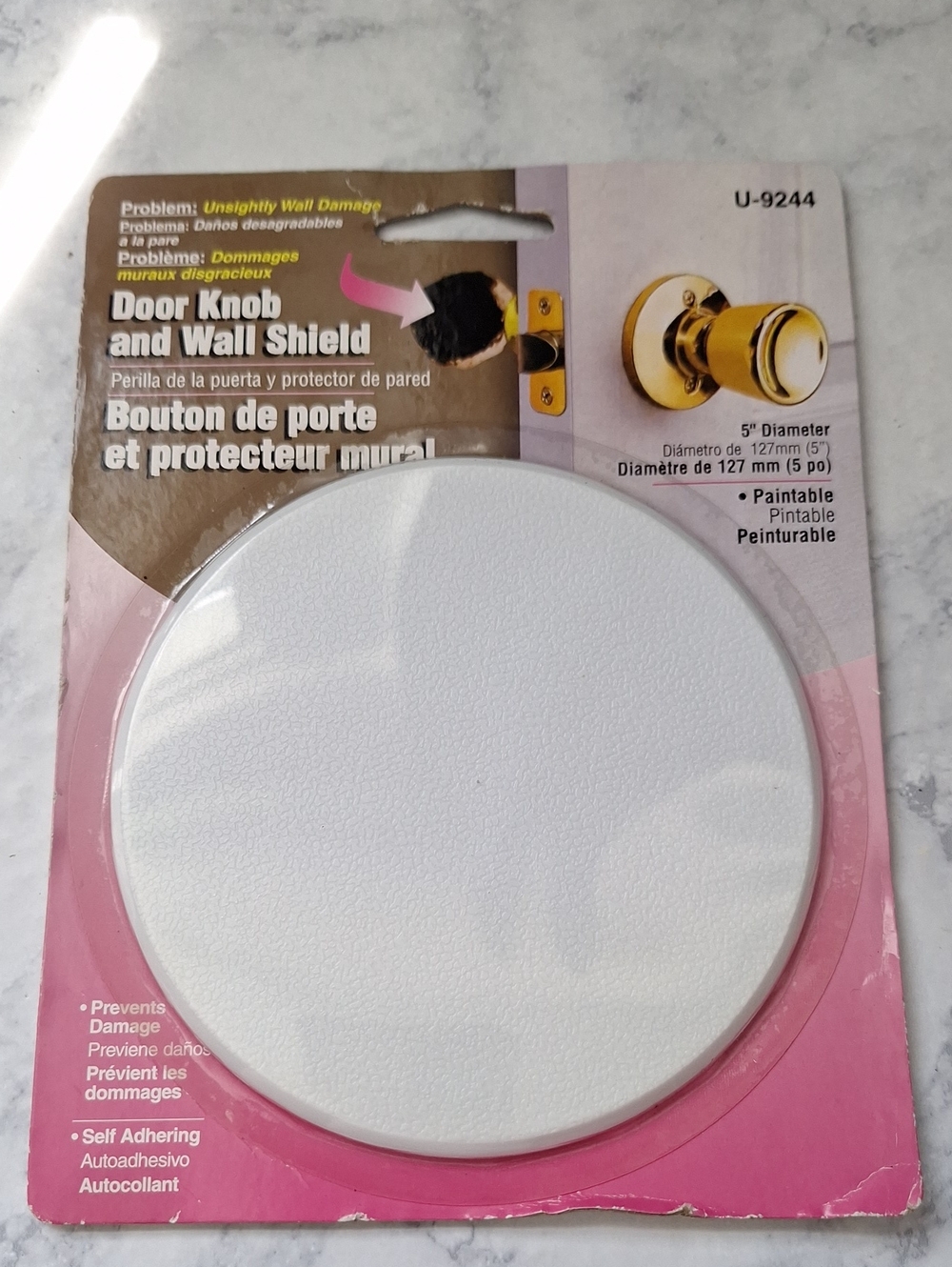 Door Knob Wall Shield - White -